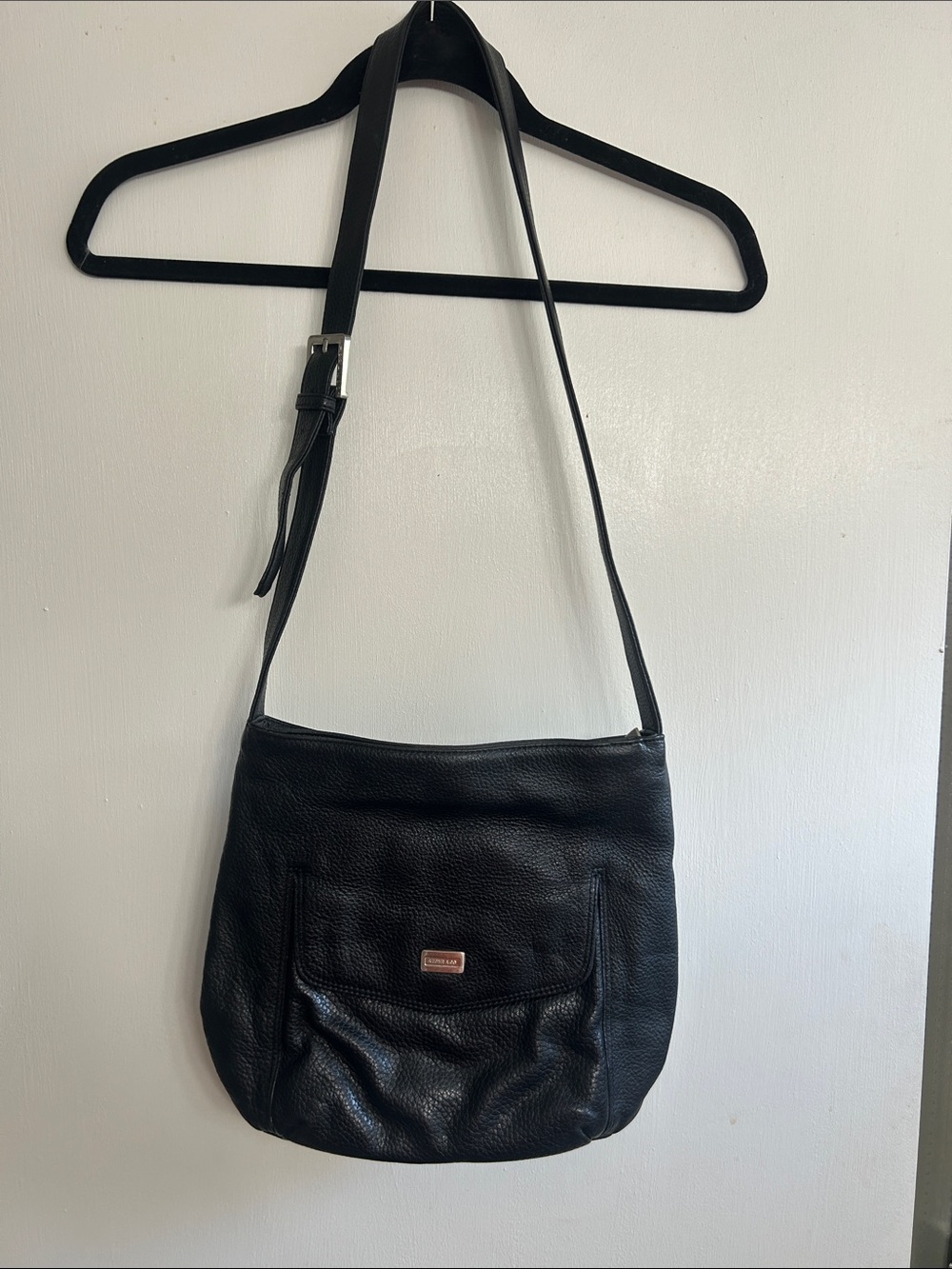 Stone & Co Black Pebbled Leather Crossbody Bag